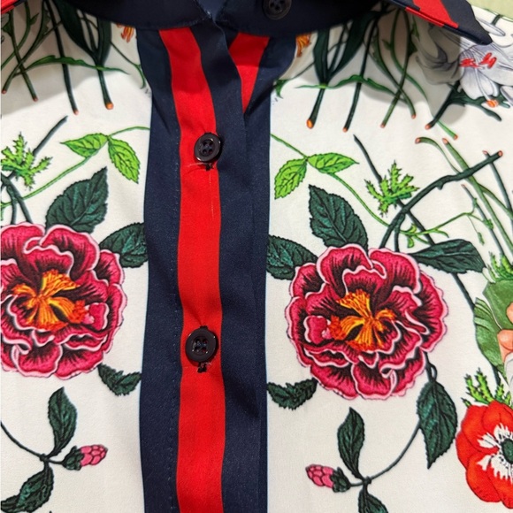 Floral Long Sleeve Dress with Navy Accents - Picture 4 of 8